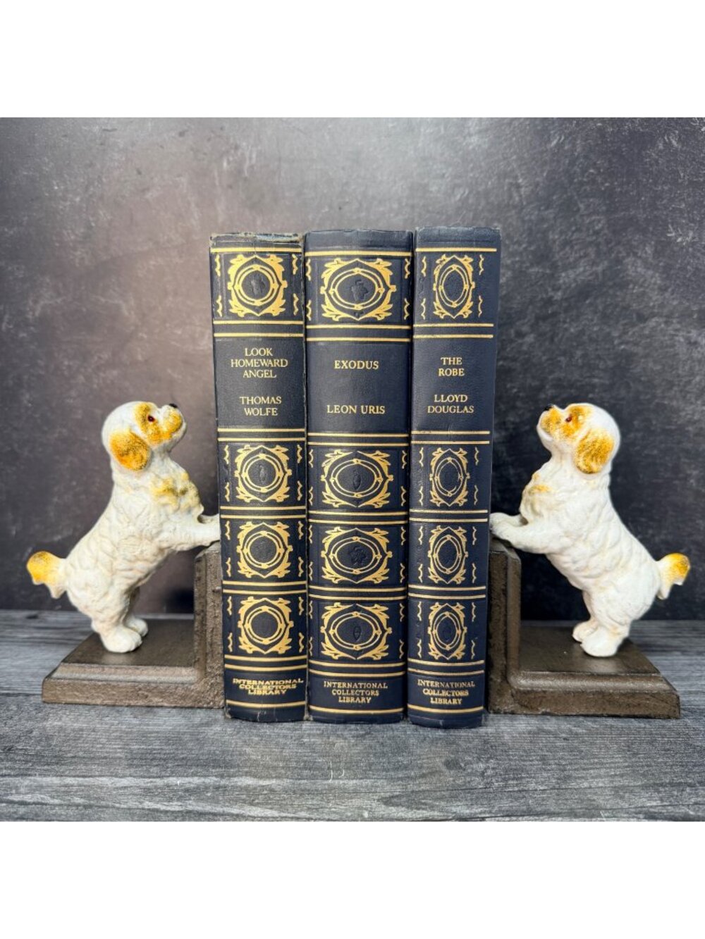 Cavalier King Charles Spaniel Bookends Cast Iron Dog Pair Vintage